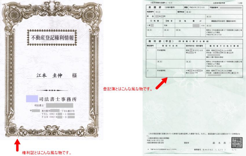 親の持家（実家）の権利証や登記簿（登記事項証明書）